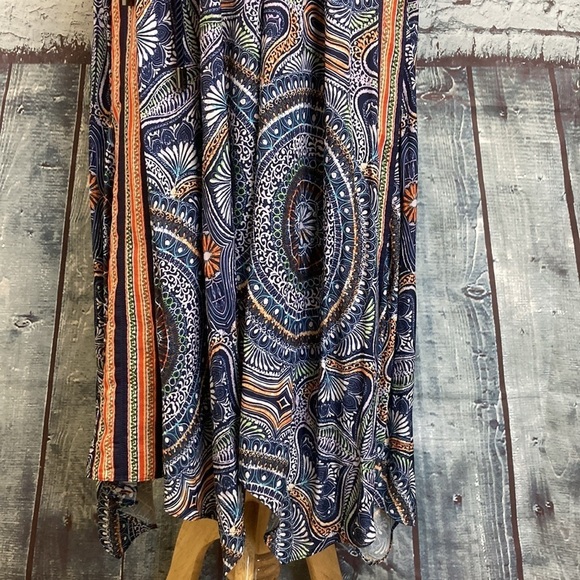 Ramy Brook Vanna Tile Maxi Handkerchief Dress XS Boho Designer Summer Vacation - Picture 7 of 16